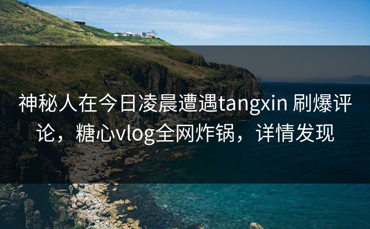神秘人在今日凌晨遭遇tangxin 刷爆评论,糖心vlog全网炸锅,详情发现 神秘人在今日凌晨遭遇tangxin 刷爆评论,糖心vlog全网炸锅,详情发现